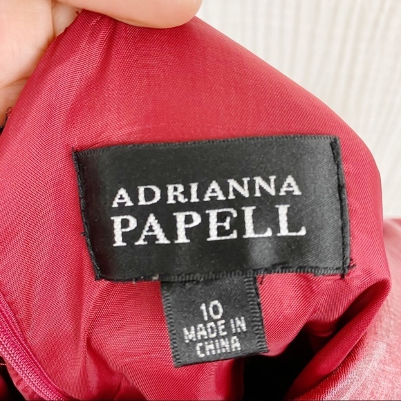 ADRIANNA PAPELL METALLIC COWL DRESS BURNT‎ RED​​​​​ - Picture 10 of 12